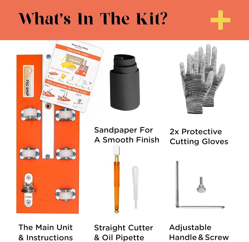 HPST Home Pro Shop Premium Glass Bottle Cutter Kit - DIY Glass Cutter for Bottles - Beer & Wine Bottle Cutter Tool with Safety Gloves & Accessories (All in One) - Image 4